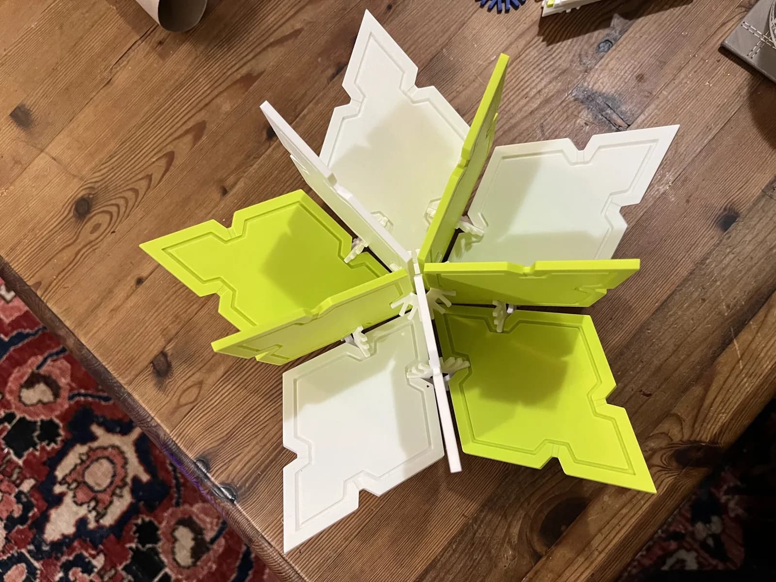 Ngôi sao 3D từ Rhomboi trắng và xanh cốm